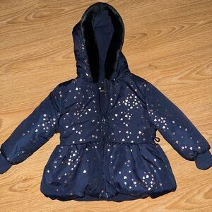 Rothschild Blue Jacket with Pink Heart Accents